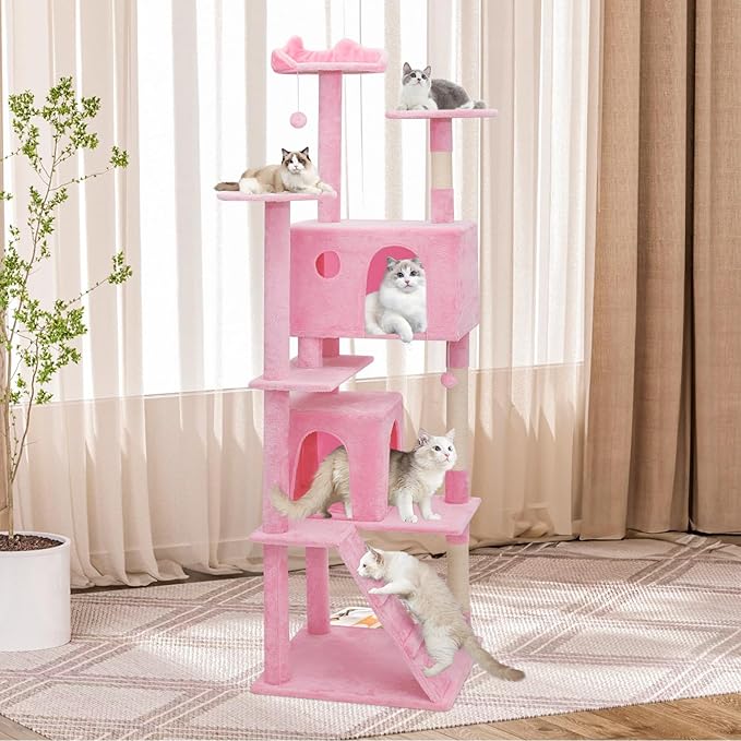 Athena Collection Cat Tree, 77 Inch Cat Tower - Image 3