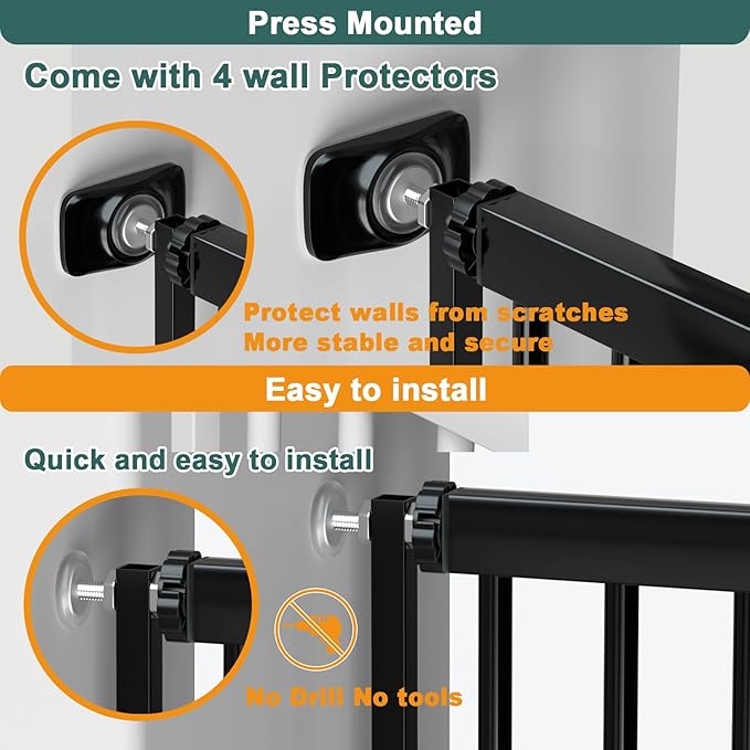 40.55" Tall, 69.48-77.36 Inch Wide, 1.37" Ultra Narrow Spacing Dog Pet Baby - Image 4