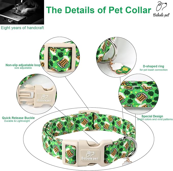 St Patricks Day Dog Collar for Medium Dogs - Image 4