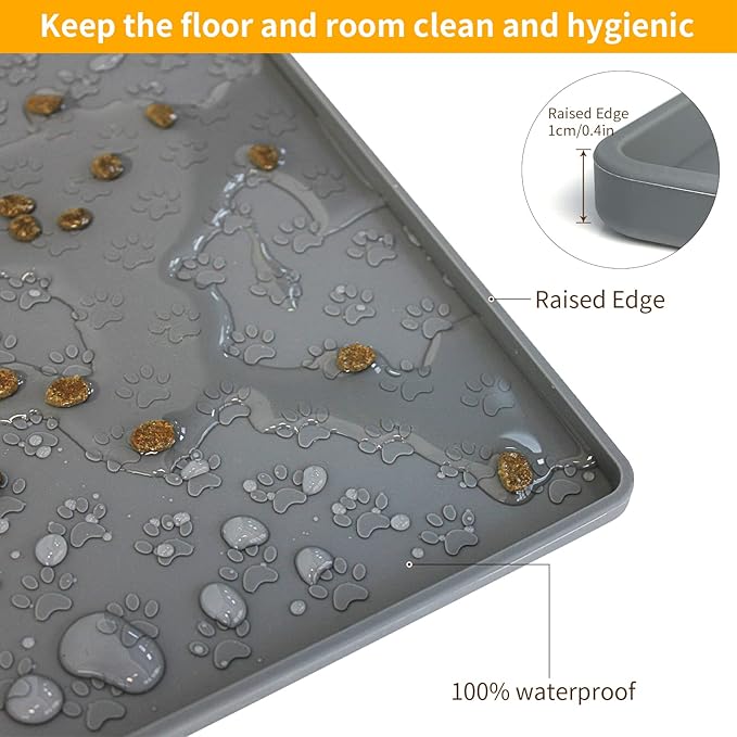 Ptlom Pet Placemat for Dog and Cat, Mat for Prevent Food and Water Overflow - Image 6