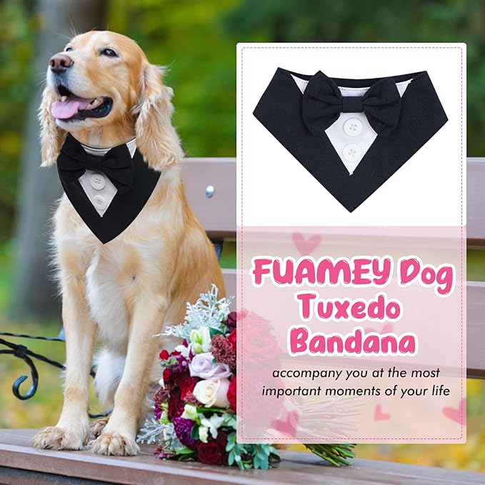 FUAMEY Dog Tuxedo for Small Dogs, Dog Formal Suit Dogs Attire Pet Bow Tie Puppy - Image 6