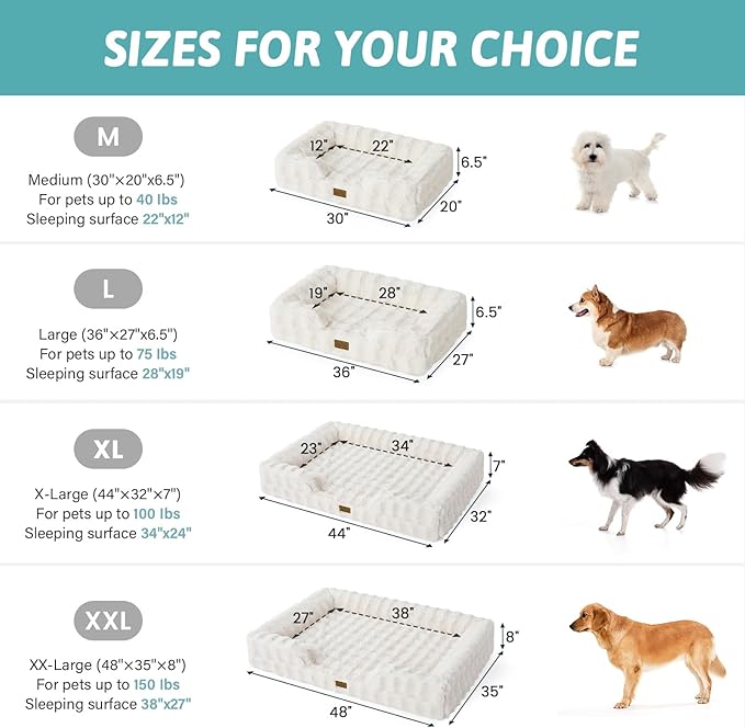 Self Warming Dog Bed for Large Size Dog, Faux Fur Orthopedic Puppy Sofa - Image 2