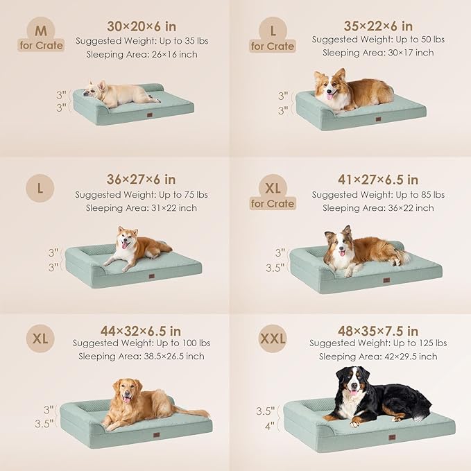 EHEYCIGA Orthopedic Dog Bed Medium Size Dogs, Memory Foam Dog Bed - Image 2
