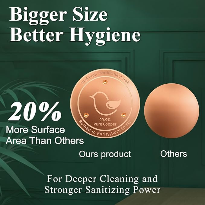 Bird Bath Copper Disk, 4.2" Large Surface Area, Covers 20% More Water Than - Image 3
