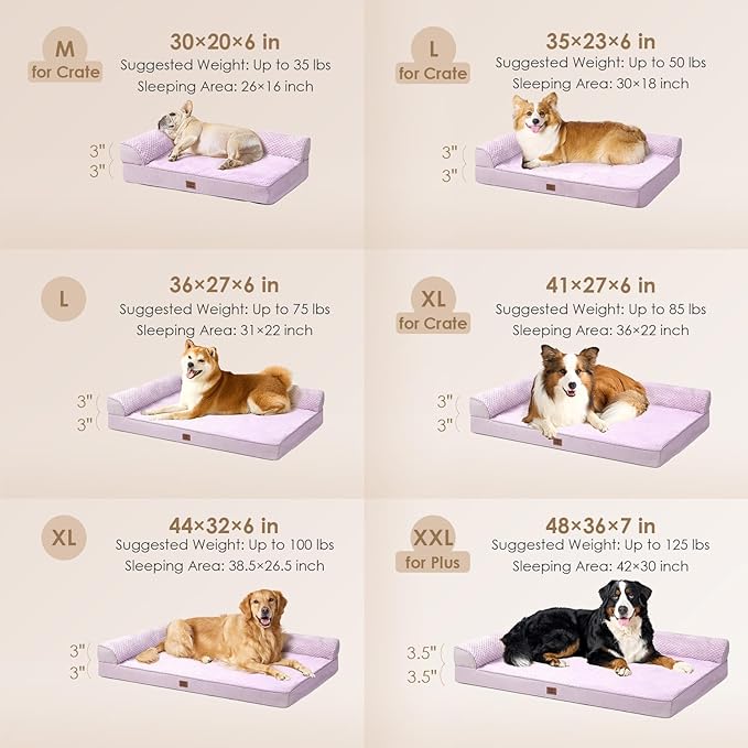 EHEYCIGA Memory Foam Dog Bed Large Size Dogs, Orthopedic Dog Bed Large - Image 2