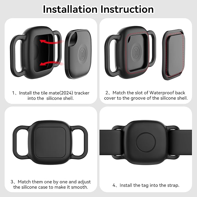DDJ 2-Pack Dog Collar Holder for Tile Life360 Mate 2022 Tracker, Waterproof - Image 9