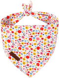Floral Dog Bandana, UP URARA PUP Flowers Triangle Bid Scarf by UPURARAPUP
