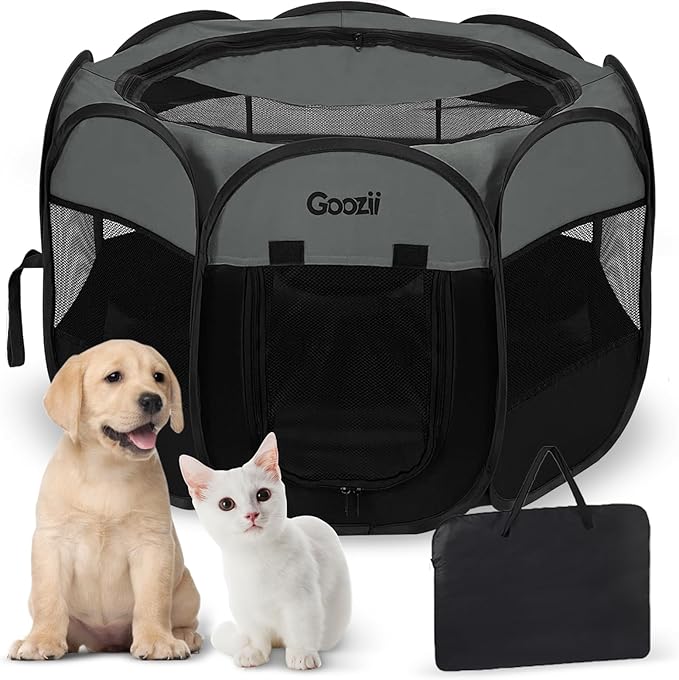 Portable Puppy Playpen Indoor, Small Dog Playpen, Pop Up Kitten Cat Play Pen by Goozii