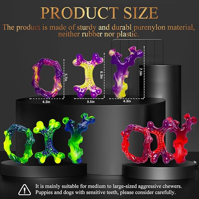 9-Pack Indestructible Dog Toys for Aggressive Chewers, Durable Chew Toys for - Image 2