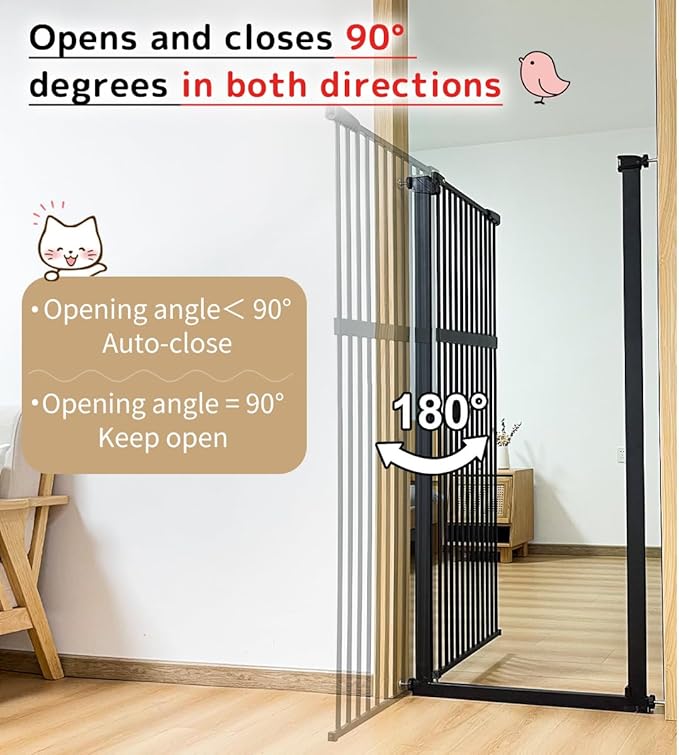 Lumizone Extra Tall Pet Gate 55.12" High Pressure Mounted 34.06"-38.38" Extra - Image 7