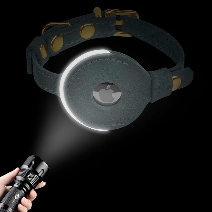OOPSDOGGY Reflective Leather AirTag Cat Collar - Image 2