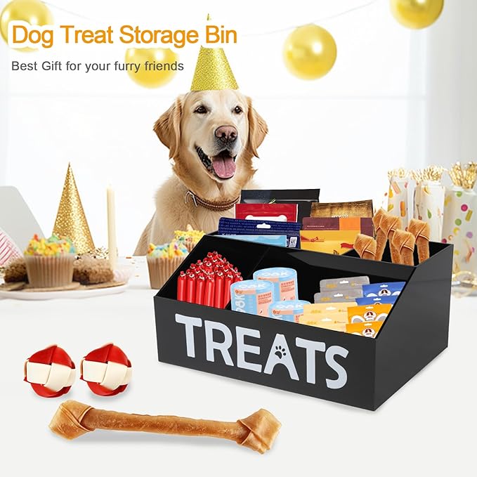Dog Treat Organizer, 4 Compartments Dog Treat Station, Trapezoid Dog Treat - Image 4