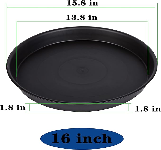 4 Pack of 16 inch Plant Saucer, Heavy Duty Plastic Plant Tray - Image 3