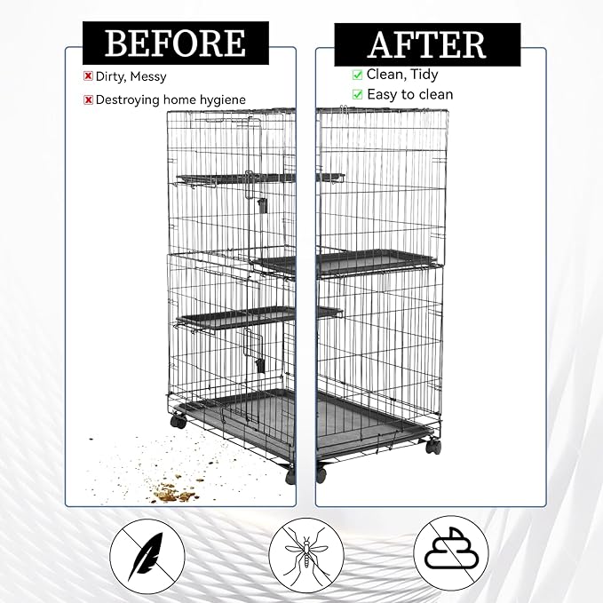 2PCS Bird Cage Cover, Bird Cage Seed Catcher, Birdcage Cover Skirt, Airy Nylon - Image 4