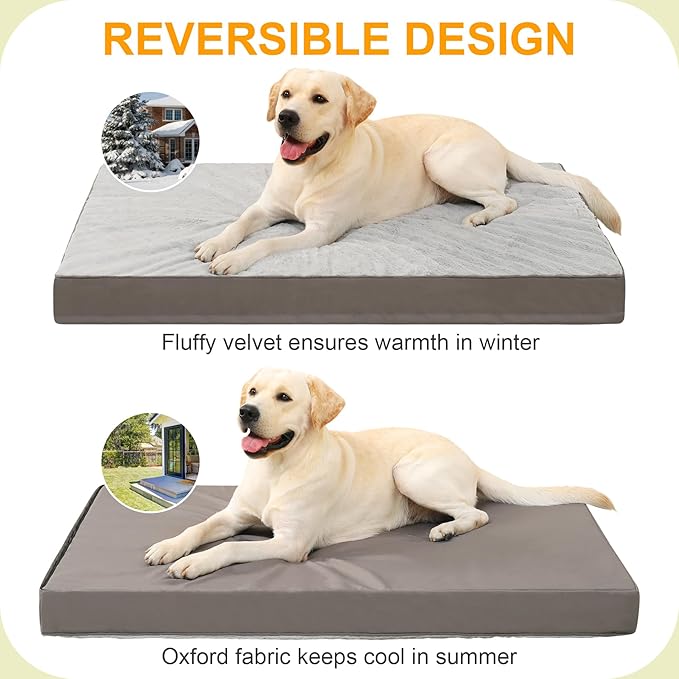 KSIIA Orthopedic Dog Bed Waterproof Dog Crate Bed - Image 4