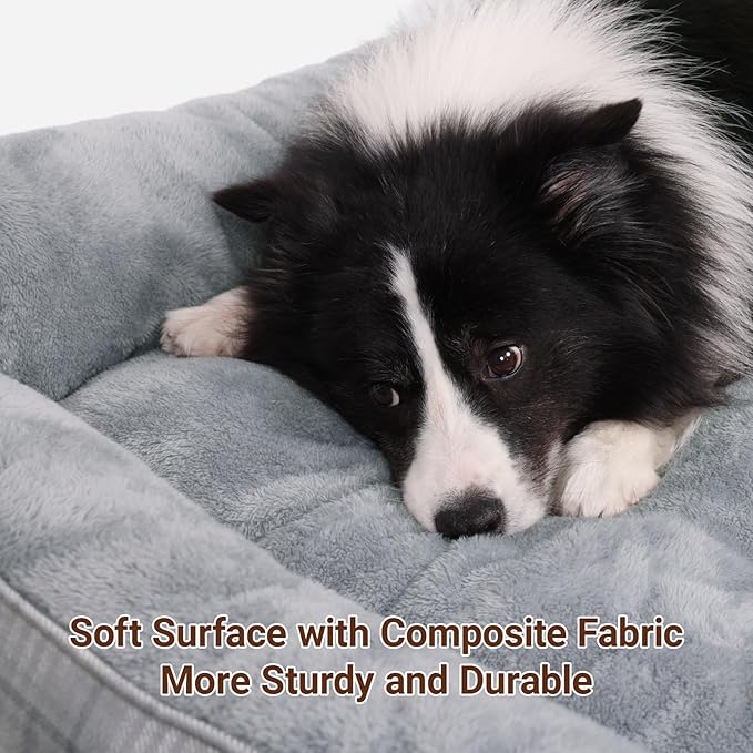 MIHIKK Rectangle Dog Beds for Large Dogs & Cats, Orthopedic Sleeping Pet Bed - Image 3