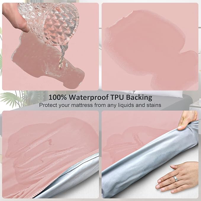 Waterproof Mattress Protector King, Fitted Sheet Style Breathable Mattress Cover - Image 3