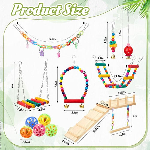 12 Pcs Parakeet Cockatiel Bird Toys, Bird Toys - Image 2