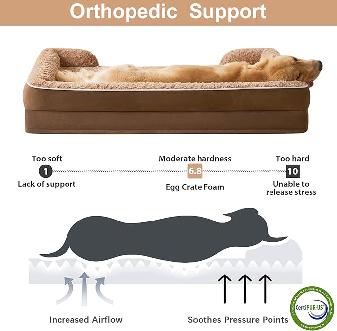 WNPETHOME Dog Beds for Large Sized Dogs, Washable Orthopedic Dog Couch Sofa Bed - Image 3