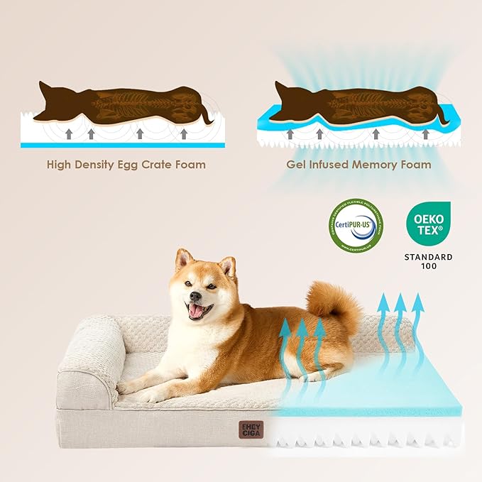 EHEYCIGA Memory Foam Dog Bed Large Size Dogs, Orthopedic Dog Bed Large - Image 4