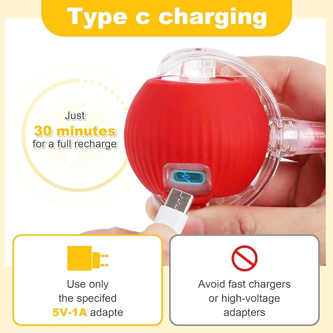 Interactive Cat Toys Ball for Indoor Cats＆Dogs, Automatic Cat Toy 360° - Image 7