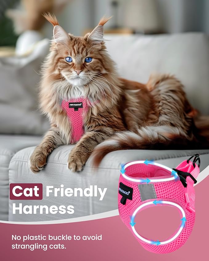 FAYOGOO Cat Harness and Leash Set | Upgrade Step-in Escape Proof Harness | - Image 3