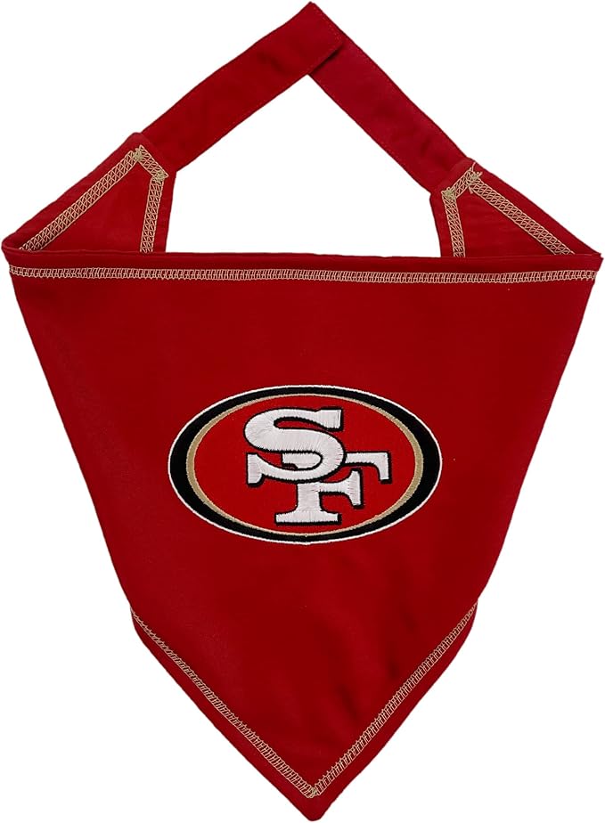 Pets First NFL SAN Francisco 49ERS TIE Bandana, Small/Medium. Dog Bandana Scarf by PETSFIRST