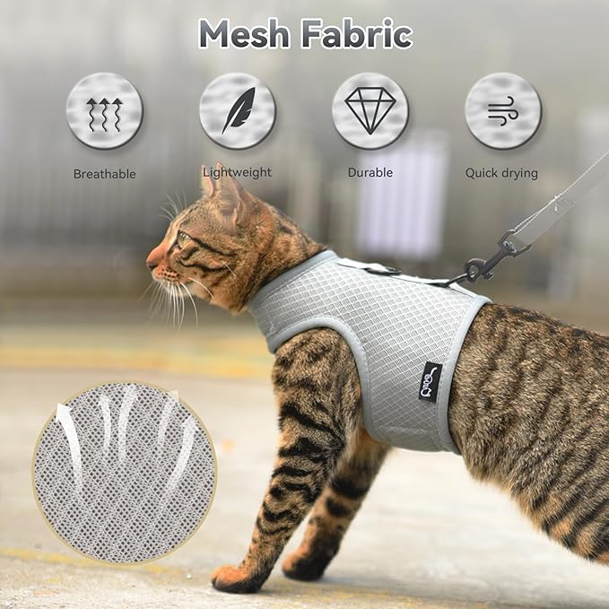 Kitty Harness and Leash for Walking Escape Proof Breathable Mesh Fabric - Image 4