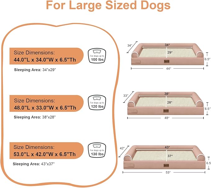 Large Dog Bed Orthopedic Washable: Jumbo Dog Bed Bolster Extra Large Dogs Egg - Image 6