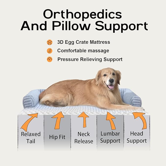 Large Dog Bed Orthopedic Washable Dog Beds Bolster - Image 2