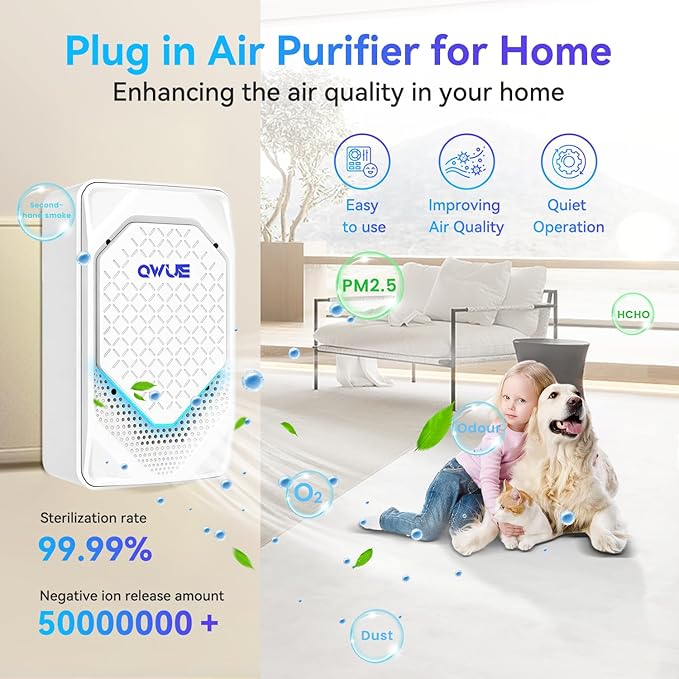 4Pack Plug in Air Ionizer, Negative Ion Air Purifier Plug In, Mini Filterless - Image 2