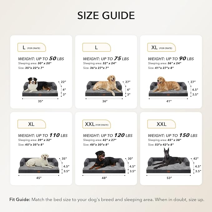 Orthopedic Dog Beds for Large Sized Dogs, Waterproof Egg Crate Foam Large Dog - Image 5