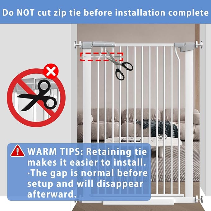 40.5"-54.7" Baby Gates for Doorways, 40.5" Tall Dog Gate Indoor, Walk Through - Image 6