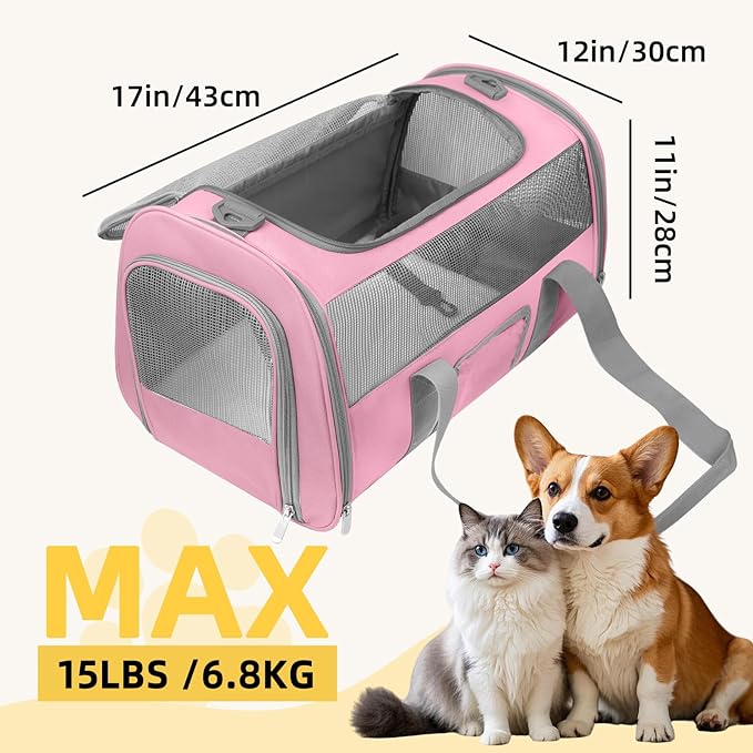 Soft - Sided Pet Carrier for Cats and Small Dogs, Airline - Approved, Foldable - Image 7