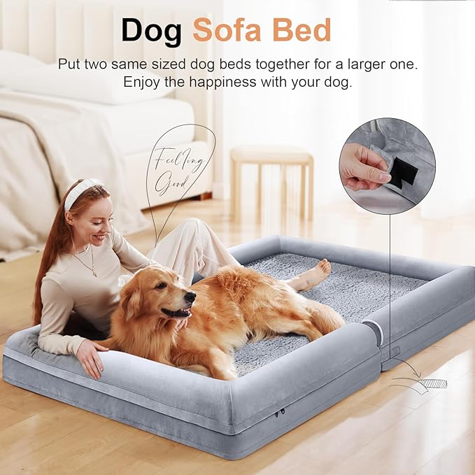 Large Dog Bed Orthopedic Washable: Jumbo Dog Bed Bolster Extra Large Dogs Egg - Image 3