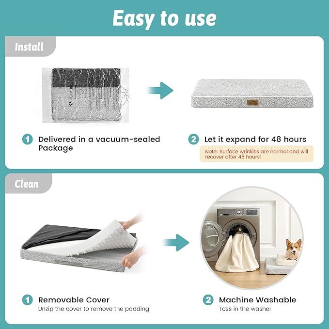 Dog Bed for Extra Large Dogs, Rectangular XL Orthopedic Dog Beds, Foam - Image 7