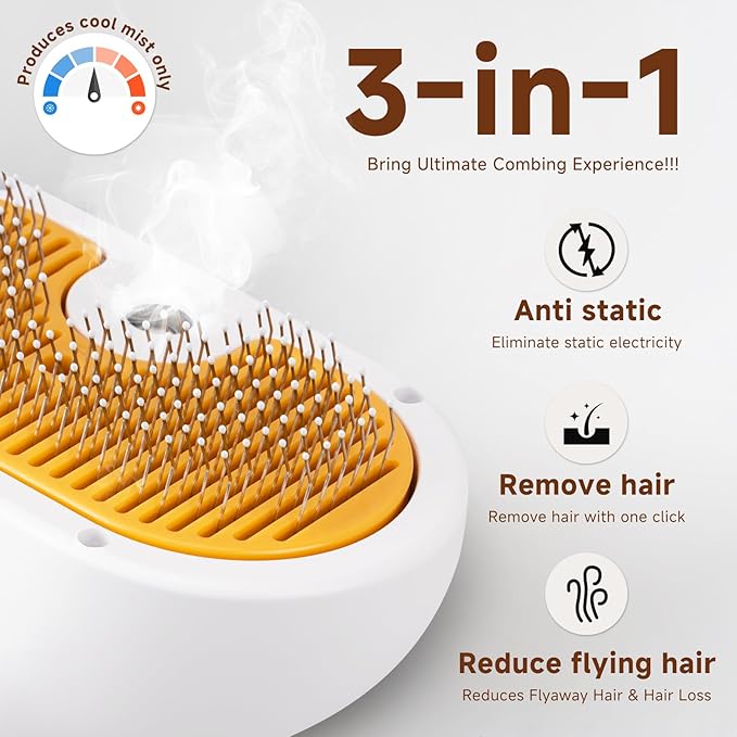 Pet Steam Brush for Dog & Cat – shower bath brush – Steam for Shedding & - Image 3