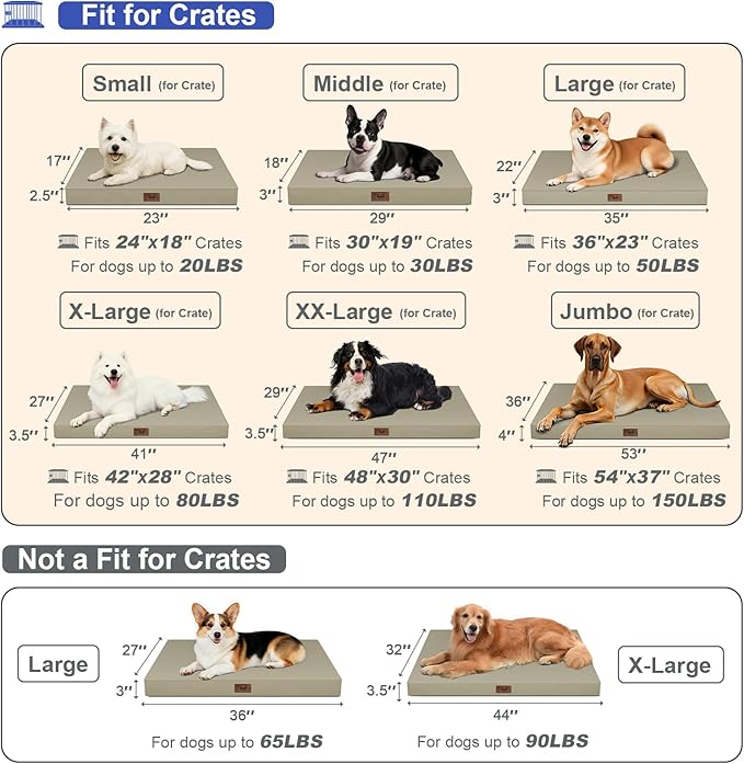 Outdoor Dog Bed for Small Dogs & Cats, Waterproof Dog Crate Mat Orthopedic Egg - Image 2