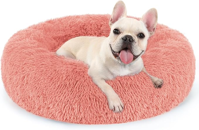 rabbitgoo Dog Bed for Small, 24 inches Machine Washable, Fluffy Donut Pet Bed by rabbitgoo