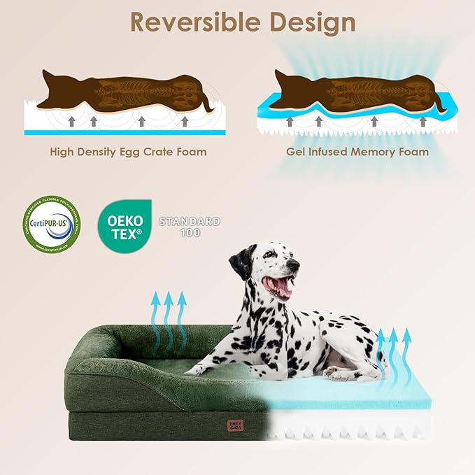 EHEYCIGA Orthopedic Dog Bed for Large Sized Dog, Waterproof Liner & Washable - Image 4