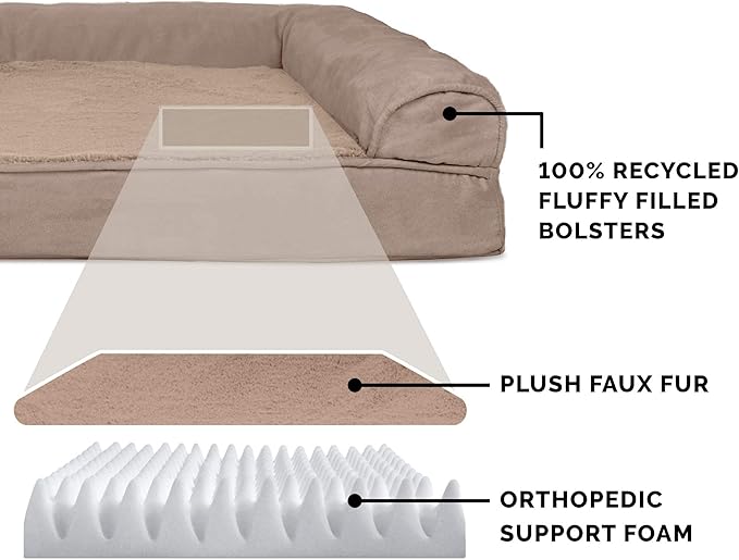 Furhaven Orthopedic Dog Bed for Large Dogs w/ Removable Bolsters & Washable - Image 4