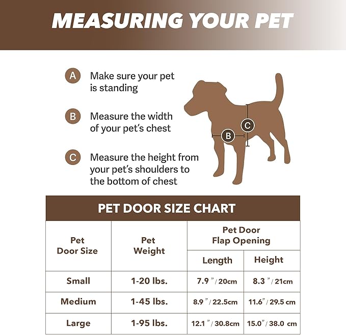 Doggie Dog Flap Interior Sliding Door Wall 2 Ways Locking Entry Pet Glass Door - Image 3