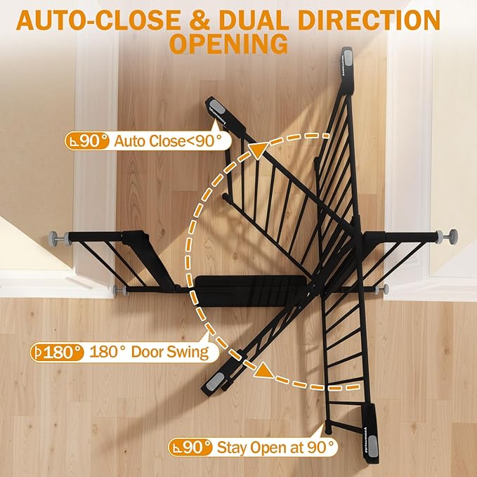 Baby Gate for Stairs, 29.7-43" Auto Close Dog Gate for Doorways & Hallways - Image 7