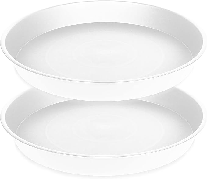 2 Pack of 17 inch Plant Saucer, 2.3" Depth Tray, Large Deep Garden Plastic by Bleuhome