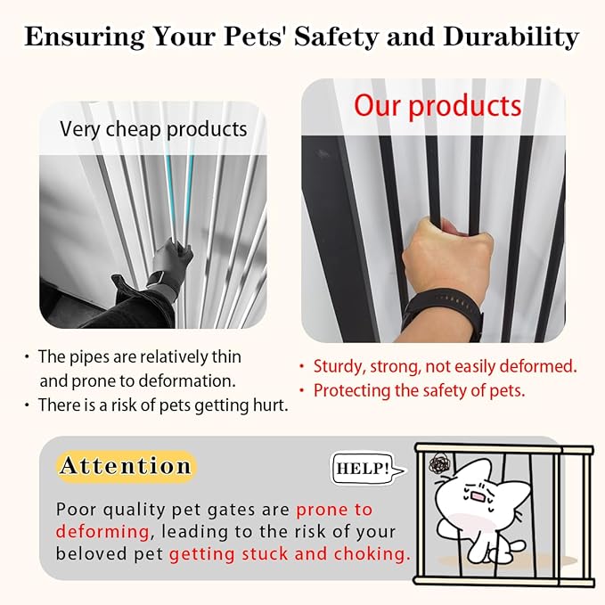 Lumizone Extra Tall Pet Gate 55.12" High Pressure Mounted 38.39"-59.24" Extra - Image 3