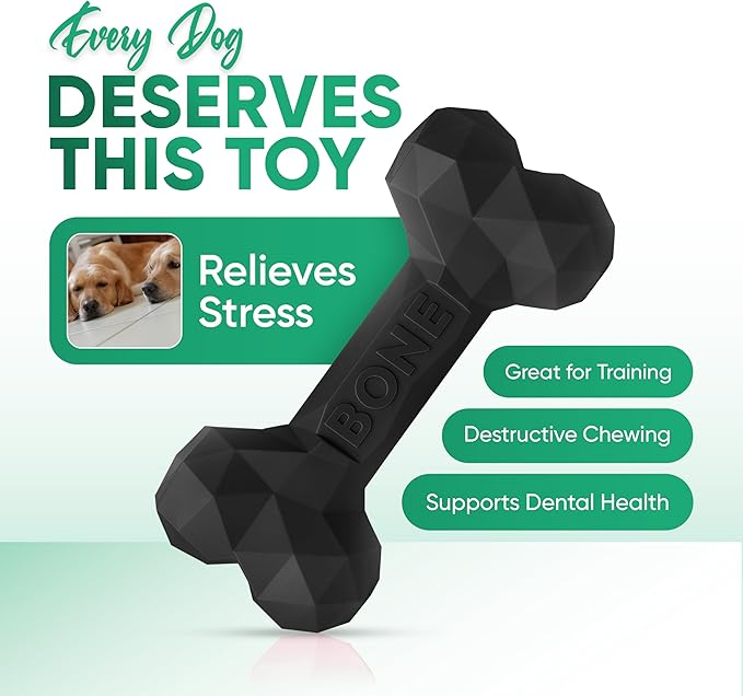 Natural Rubber Dog Chew Bone – Treat-Dispensing, Tough & Indestructible Chew - Image 4