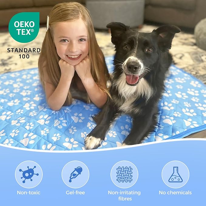 Rywell Cooling Mat for Dogs Large, Washable Non-Toxic Portable Kennel Dog Bed - Image 6