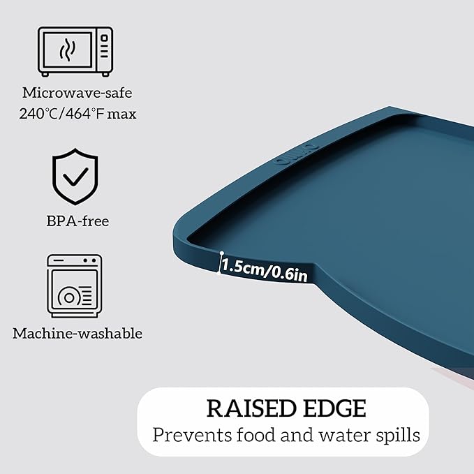 OHMO Dog Food Mat w/Residue Collection Pocket Silicone Pet Feeding Mat - Image 4