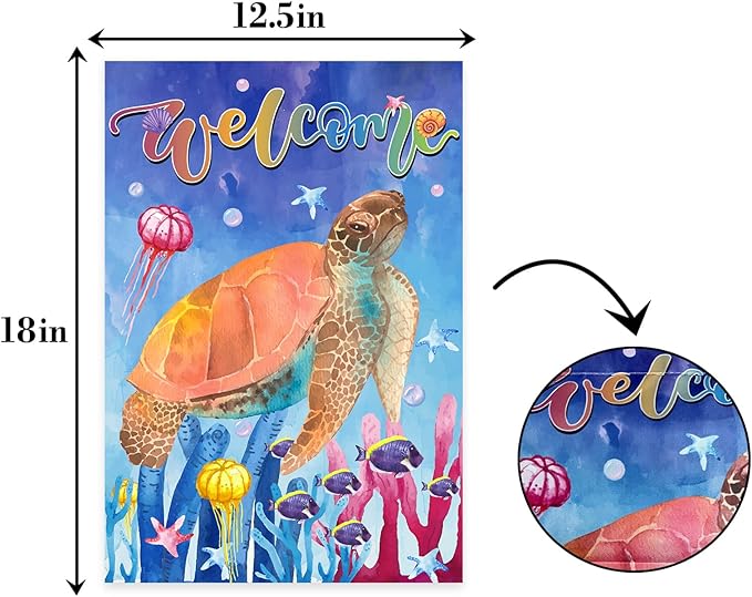 Welcome To Undersea World Garden Flag, Seasonal Outdoor Flag, Welcome Sea - Image 2