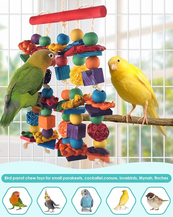 Bird Toys, for Medium Small Cockatoos Budgie Lovebird Cockatiel Conure - Image 3